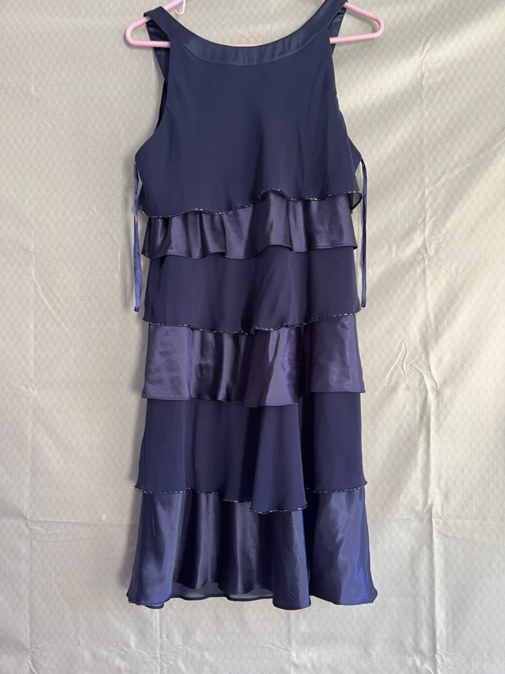 SL Fashions Deep Navy Layered Ruffle Dress - Picture 4 of 6